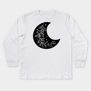 Boho chic Moon Art T-Shirt Kids Long Sleeve T-Shirt
